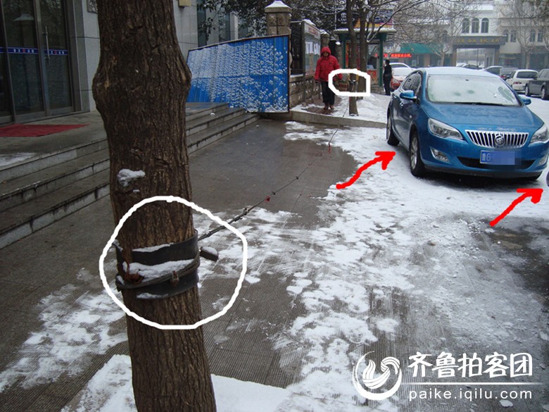 单位门前铁锁链,自家清闲路上乱。 - 潍坊拍客