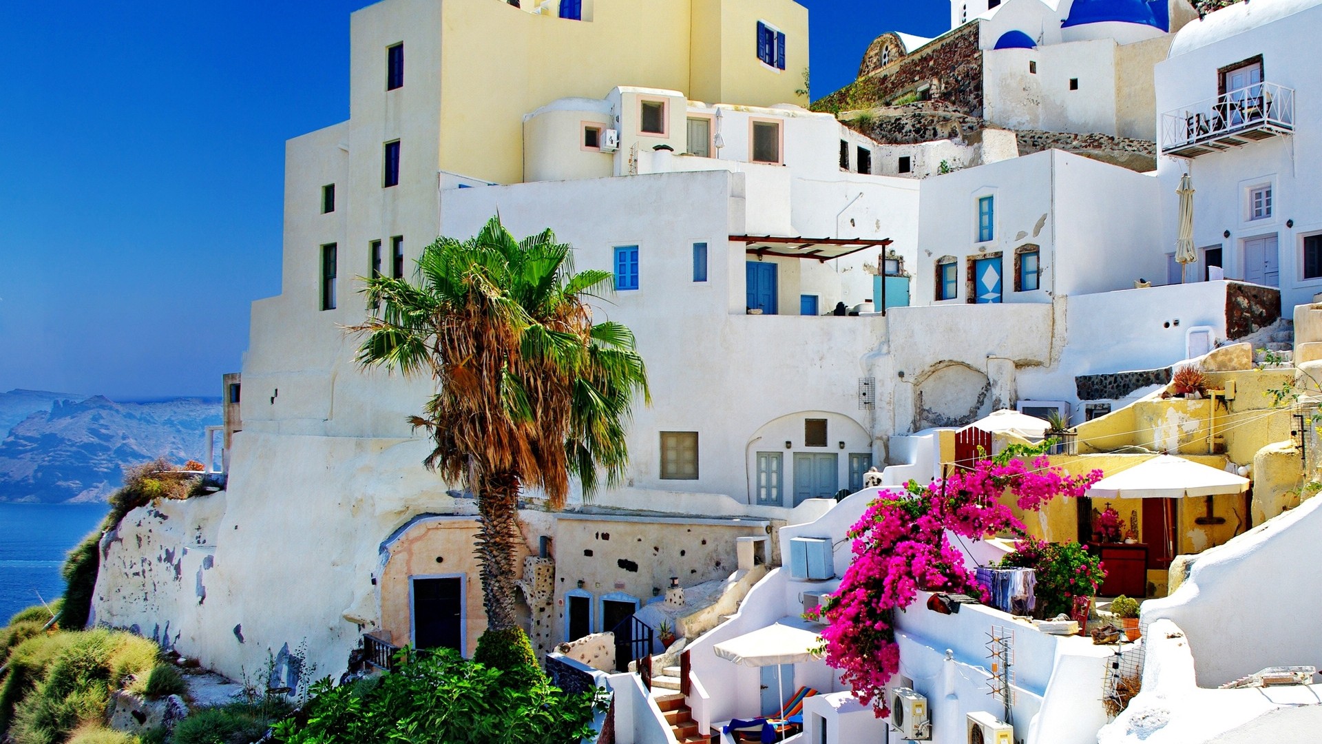 梦幻天堂圣托里尼岛唯美风光高清壁纸 - 社区图