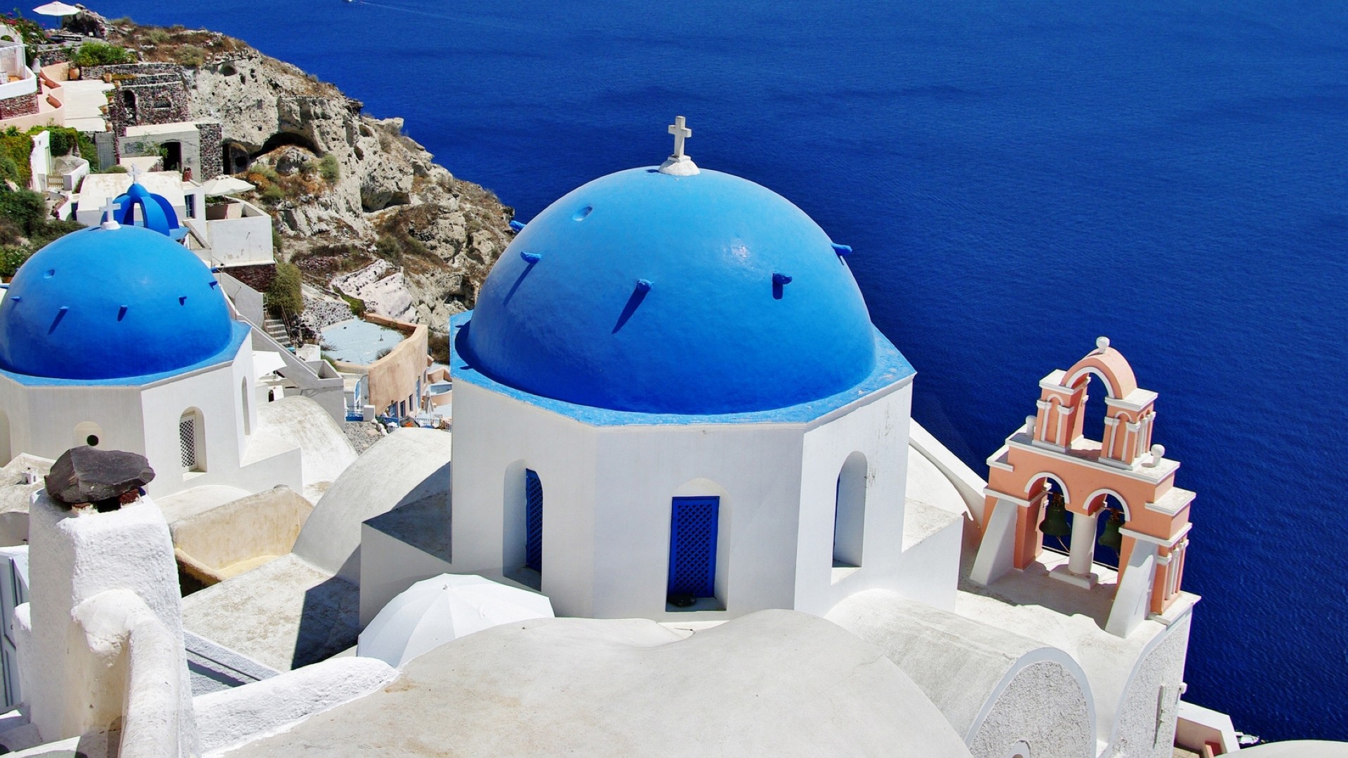 梦幻天堂圣托里尼岛唯美风光高清壁纸 - 社区图