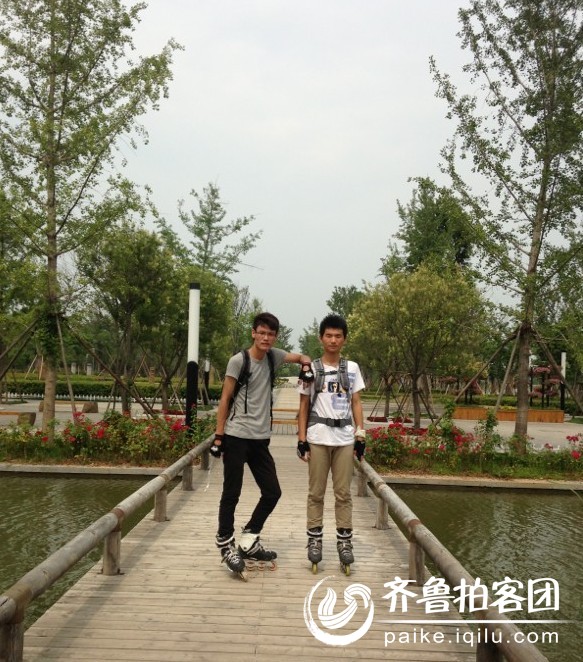 刷街济宁小北湖---轮滑有氧运动推广(帅呆啦、