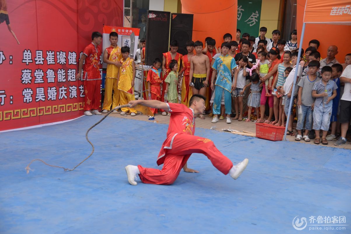 曹州武术馆单县才堂镇武术表演现场随拍