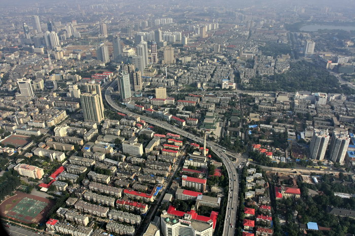 航拍济南市各大立交桥,奥体中心,高速路,济南市容(陆